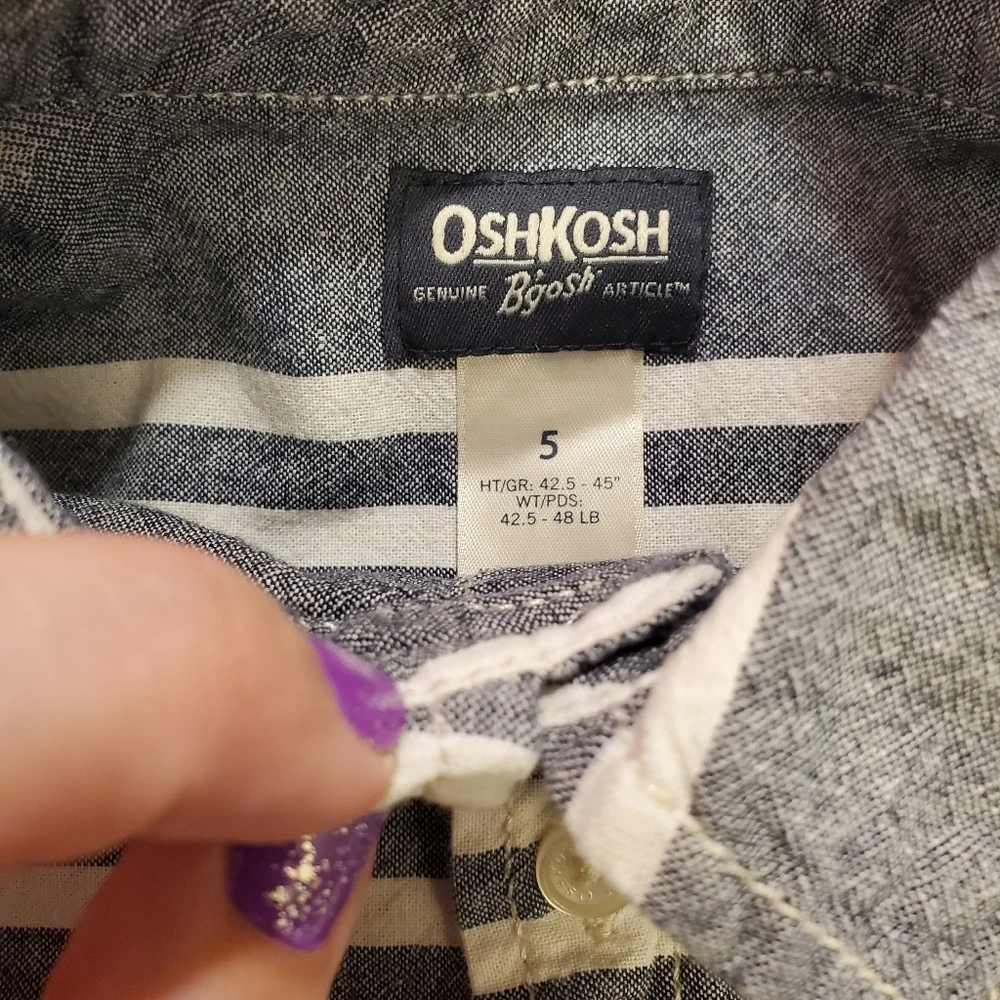 OshKosh B'Gosh Boys Striped Denim Button Up